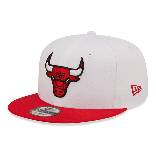New Era 9FIFTY Chicago Bulls Snapback Cap - NBA White Crown Team - Weiß-Rot