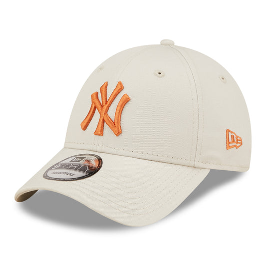 New Era 9FORTY New York Yankees Baseball Cap - MLB League Essential II - Steingrau-Verbranntes Orange