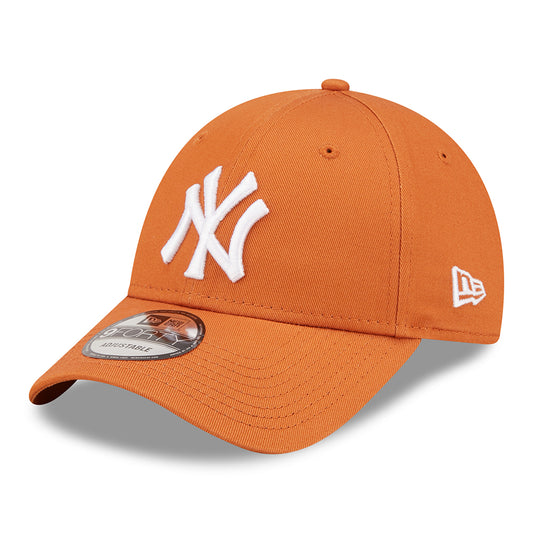 New Era 9FORTY New York Yankees Baseball Cap - MLB League Essential II - Verbranntes Orange-Weiß