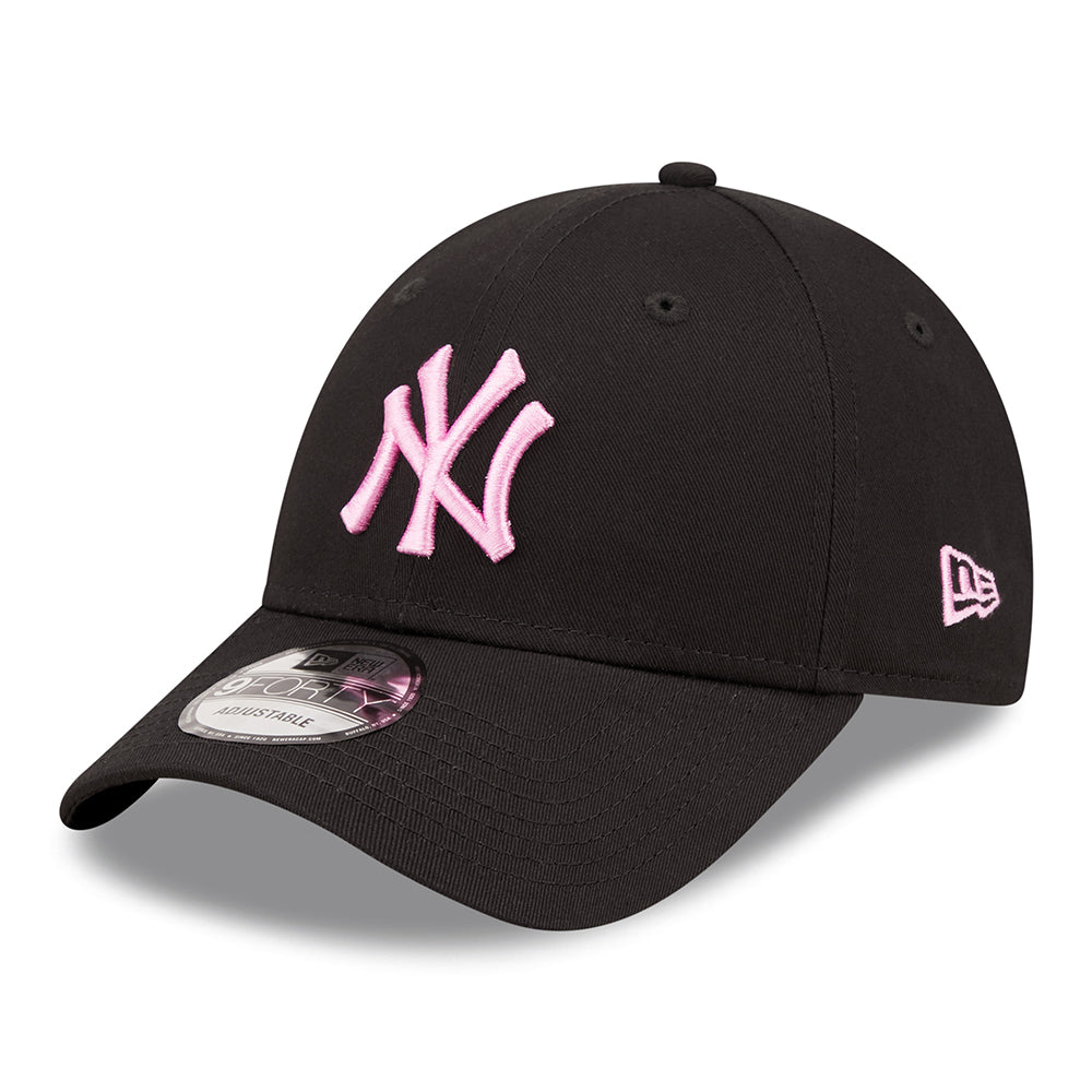 New Era 9FORTY New York Yankees Baseball Cap - MLB League Essential II - Schwarz-Hellrosa