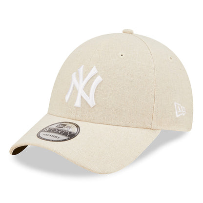 New Era 9FORTY New York Yankees Baseball Cap - MLB Linen - Steingrau-Weiß