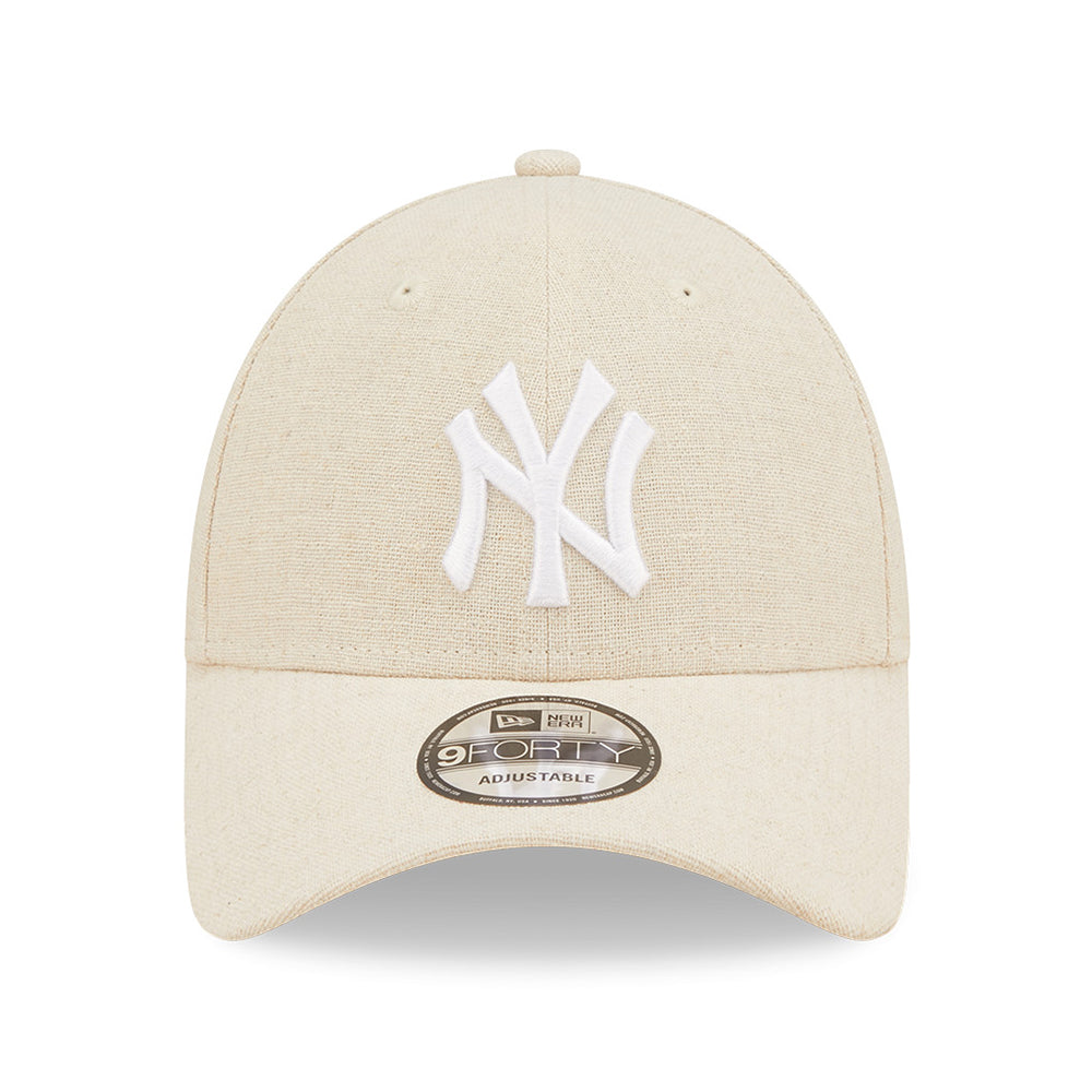 New Era 9FORTY New York Yankees Baseball Cap - MLB Linen - Steingrau-Weiß
