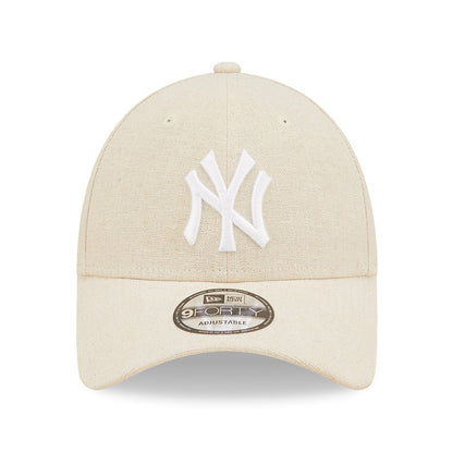 New Era 9FORTY New York Yankees Baseball Cap - MLB Linen - Steingrau-Weiß