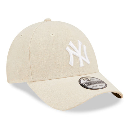 New Era 9FORTY New York Yankees Baseball Cap - MLB Linen - Steingrau-Weiß