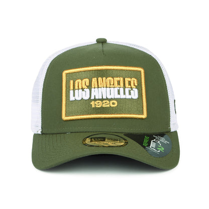 New Era A-Frame Los Angeles Trucker Cap - USA State - Olivgrün