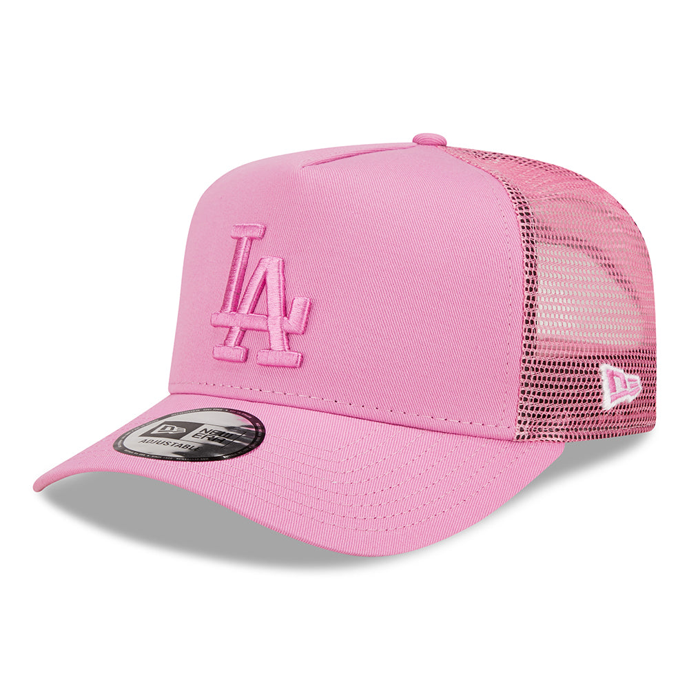 New Era A-Frame L.A. Dodgers Trucker Cap - MLB Tonal Mesh - Rosa