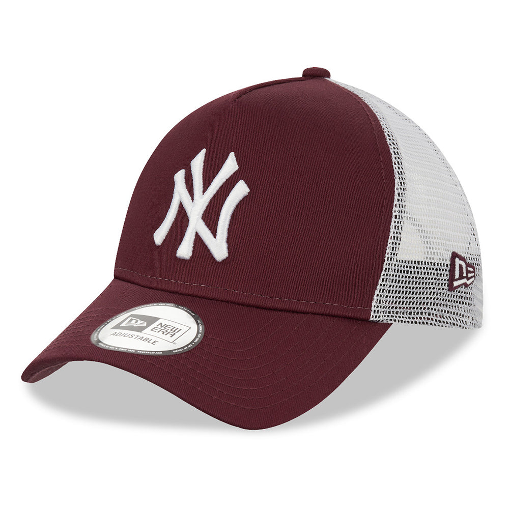 New Era 9FORTY A-Frame New York Yankees Trucker Cap - MLB League Essential II - Kastanienbraun-Weiß