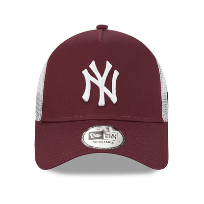 New Era 9FORTY A-Frame New York Yankees Trucker Cap - MLB League Essential II - Kastanienbraun-Weiß