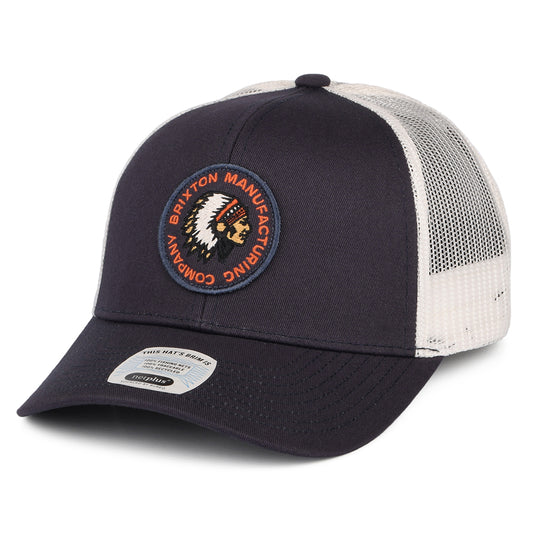 Brixton Rival Stamp NetPlus MP II Trucker Cap - Verwaschenes Marineblau-Cremeweiß