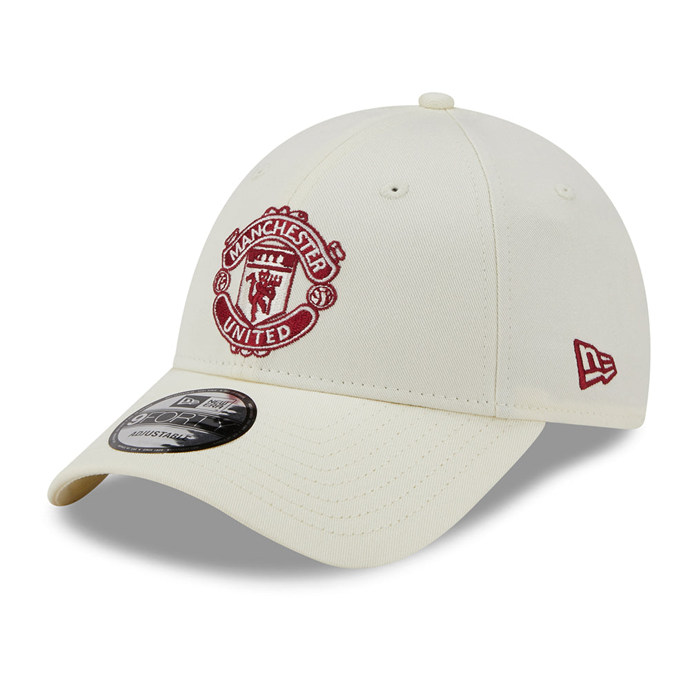 New Era 9FORTY Manchester United FC Baseball Cap - Seasonal - Cremeweiß-Kardinalrot