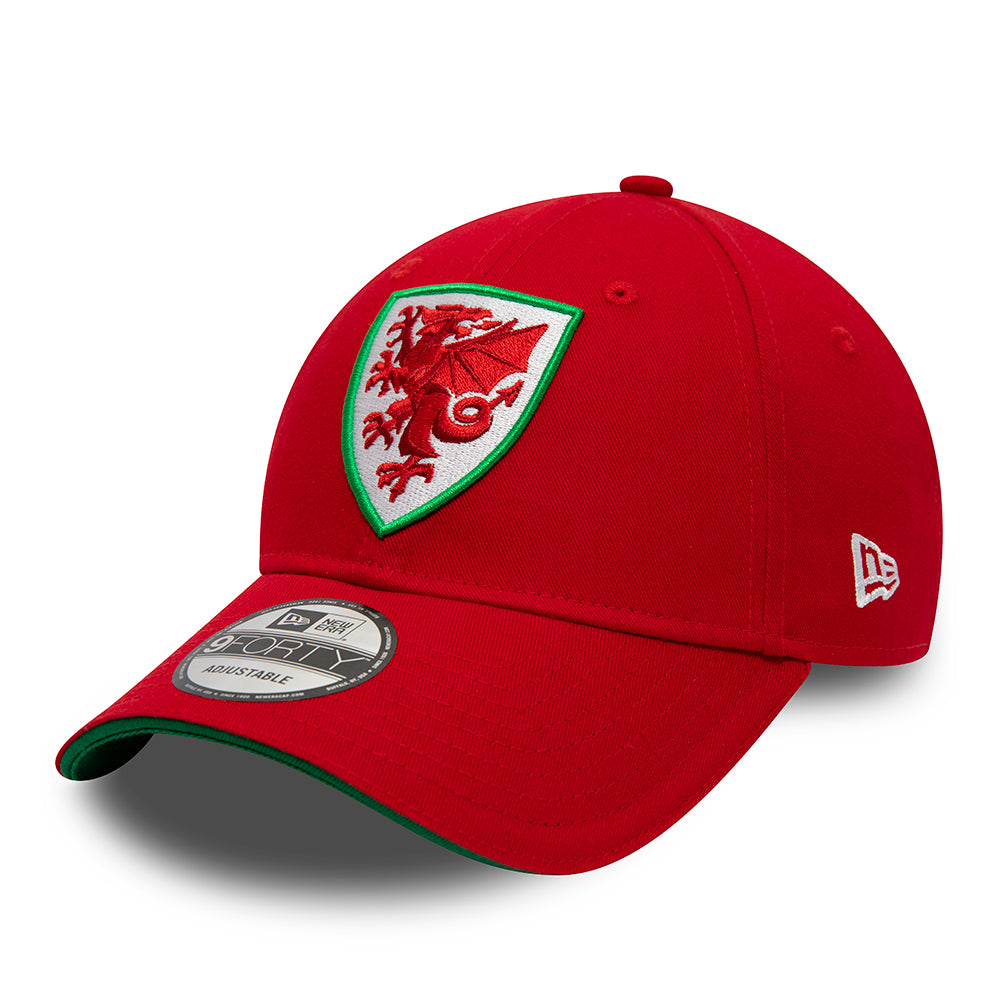 New Era 9FORTY Football Association of Wales Baseball Cap - Core - Scharlachrot-Grün