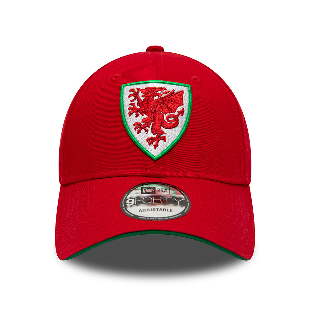 New Era 9FORTY Football Association of Wales Baseball Cap - Core - Scharlachrot-Grün