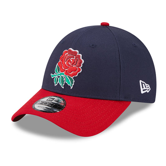 New Era 9FORTY Rugby Football Union Baseball Cap - Core - Marineblau-Scharlachrot