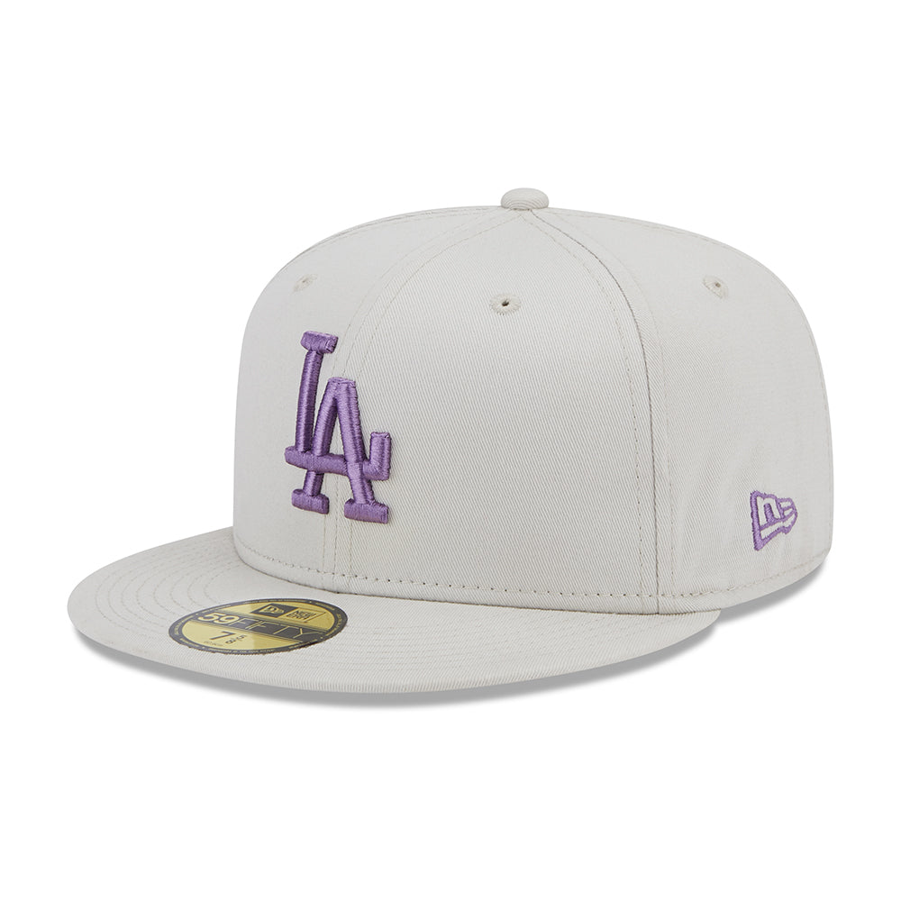 New Era 59FIFTY L.A. Dodgers Baseball Cap - MLB League Essential - Steingrau-Lila