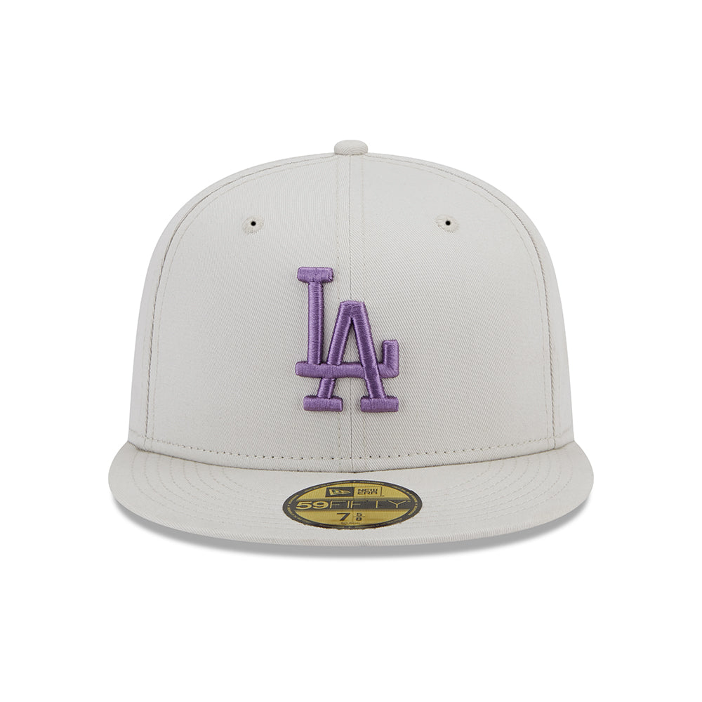 New Era 59FIFTY L.A. Dodgers Baseball Cap - MLB League Essential - Steingrau-Lila