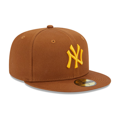 New Era 59FIFTY New York Yankees Baseball Cap - MLB League Essential - Toffee-Gelb