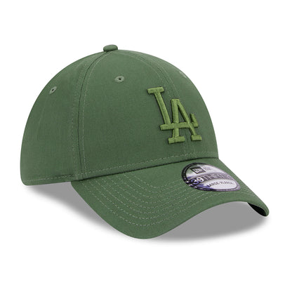 New Era 39THIRTY L.A. Dodgers Baseball Cap - MLB League Essential - Olivgrün auf Olivgrün