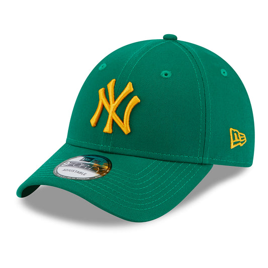 New Era 9FORTY New York Yankees Baseball Cap - MLB League Essential II - Malachitgrün-Gelb