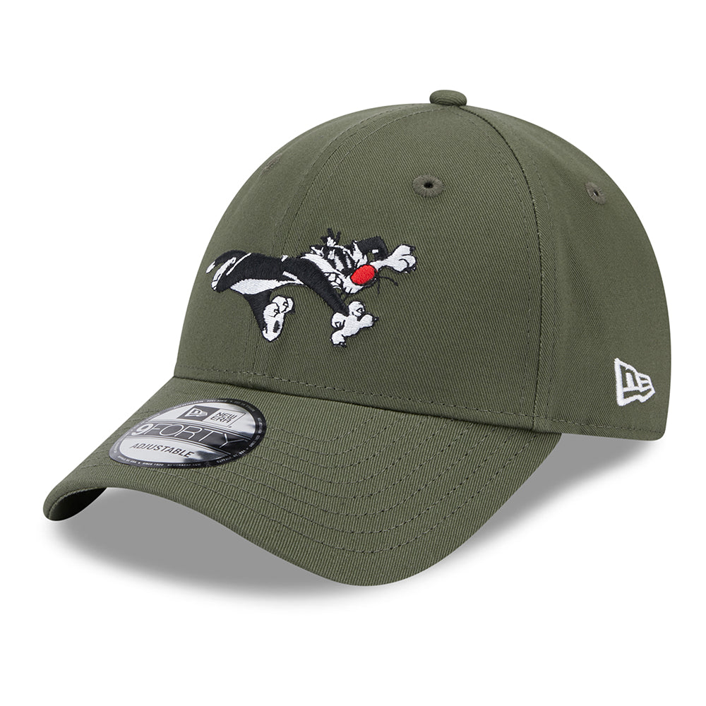 New Era 9FORTY Sylvester Baseball Cap - Looney Tunes - Olivgrün