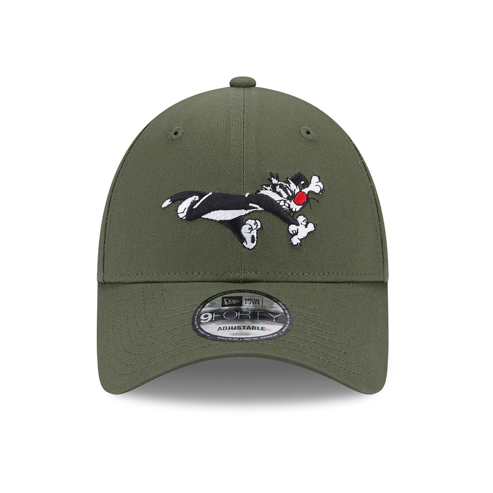 New Era 9FORTY Sylvester Baseball Cap - Looney Tunes - Olivgrün