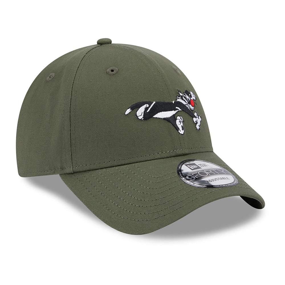 New Era 9FORTY Sylvester Baseball Cap - Looney Tunes - Olivgrün