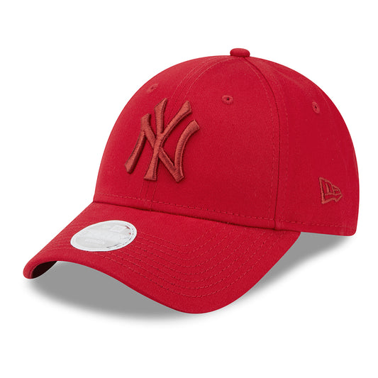 New Era Damen 9FORTY New York Yankees Baseball Cap - MLB League Essential - Scharlachrot-Rot