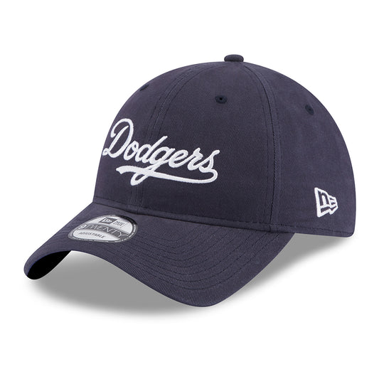 New Era 9TWENTY L.A. Dodgers Baseball Cap - MLB Team Script - Marineblau-Weiß