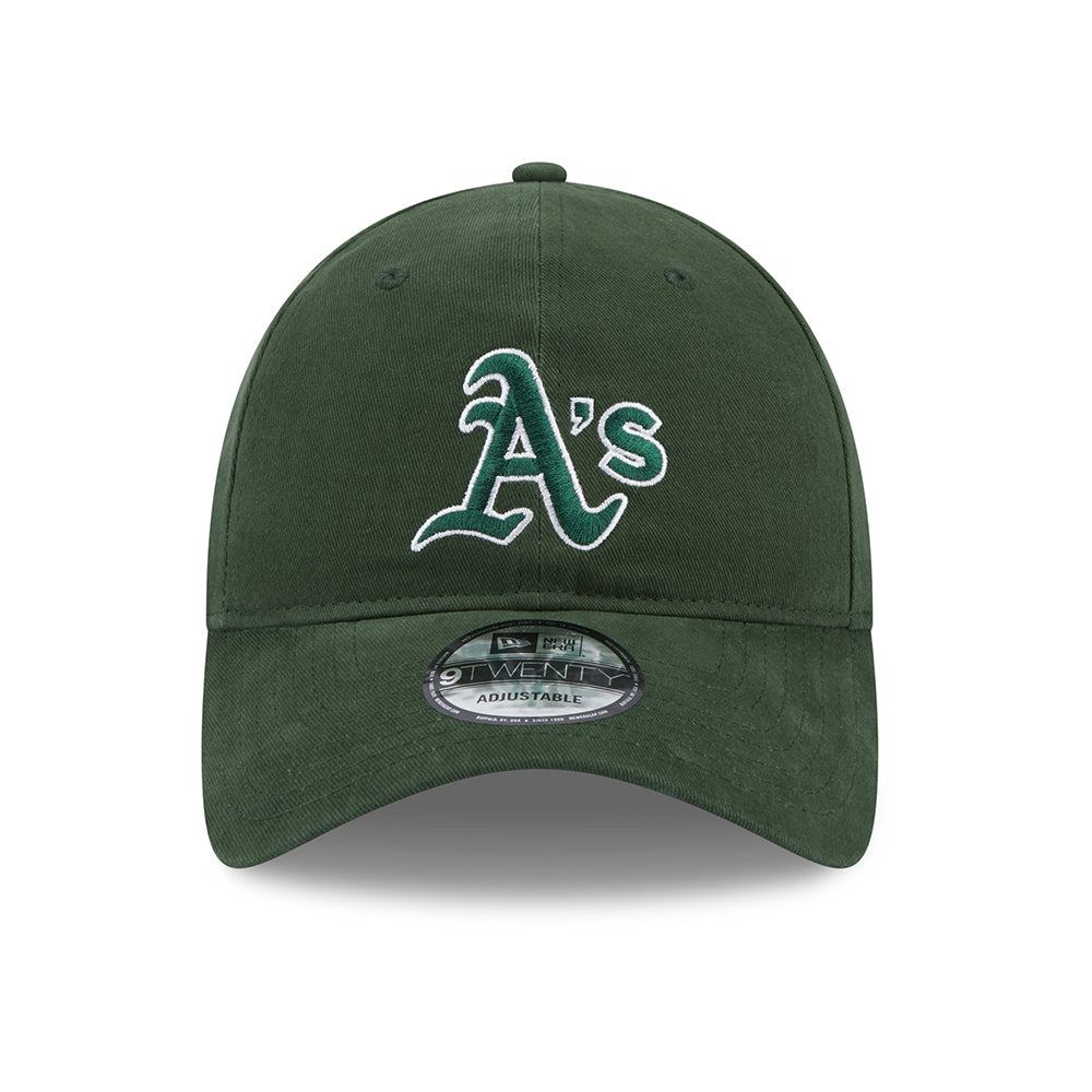 New Era 9TWENTY Oakland Athletics Baseball Cap - MLB Team Script - Dunkelgrün
