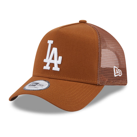 New Era A-Frame L.A. Dodgers Trucker Cap - MLB League Essential II - Toffee-Weiß
