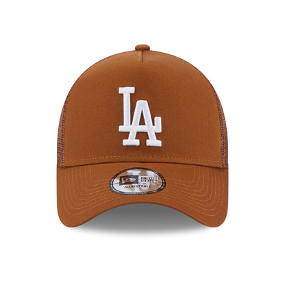 New Era A-Frame L.A. Dodgers Trucker Cap - MLB League Essential II - Toffee-Weiß
