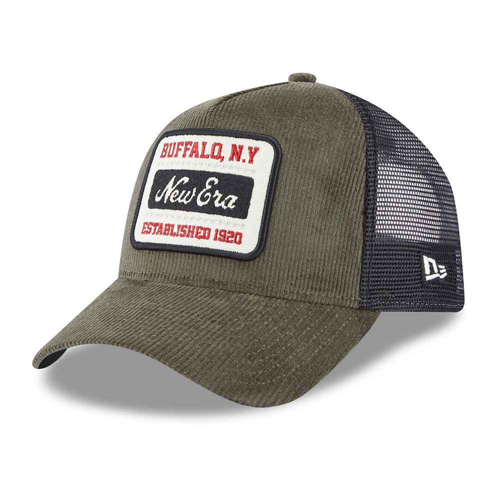 New Era A-Frame Kord Trucker Cap - Olivgrün-Schwarz