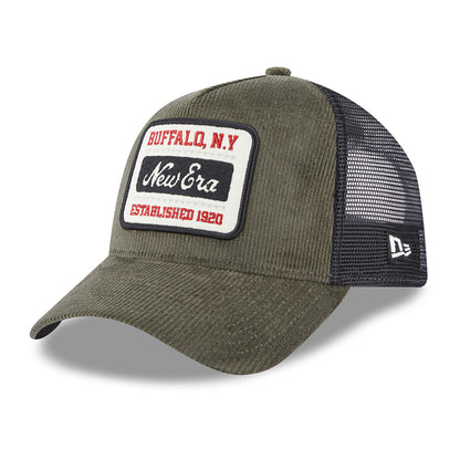 New Era A-Frame Kord Trucker Cap - Olivgrün-Schwarz