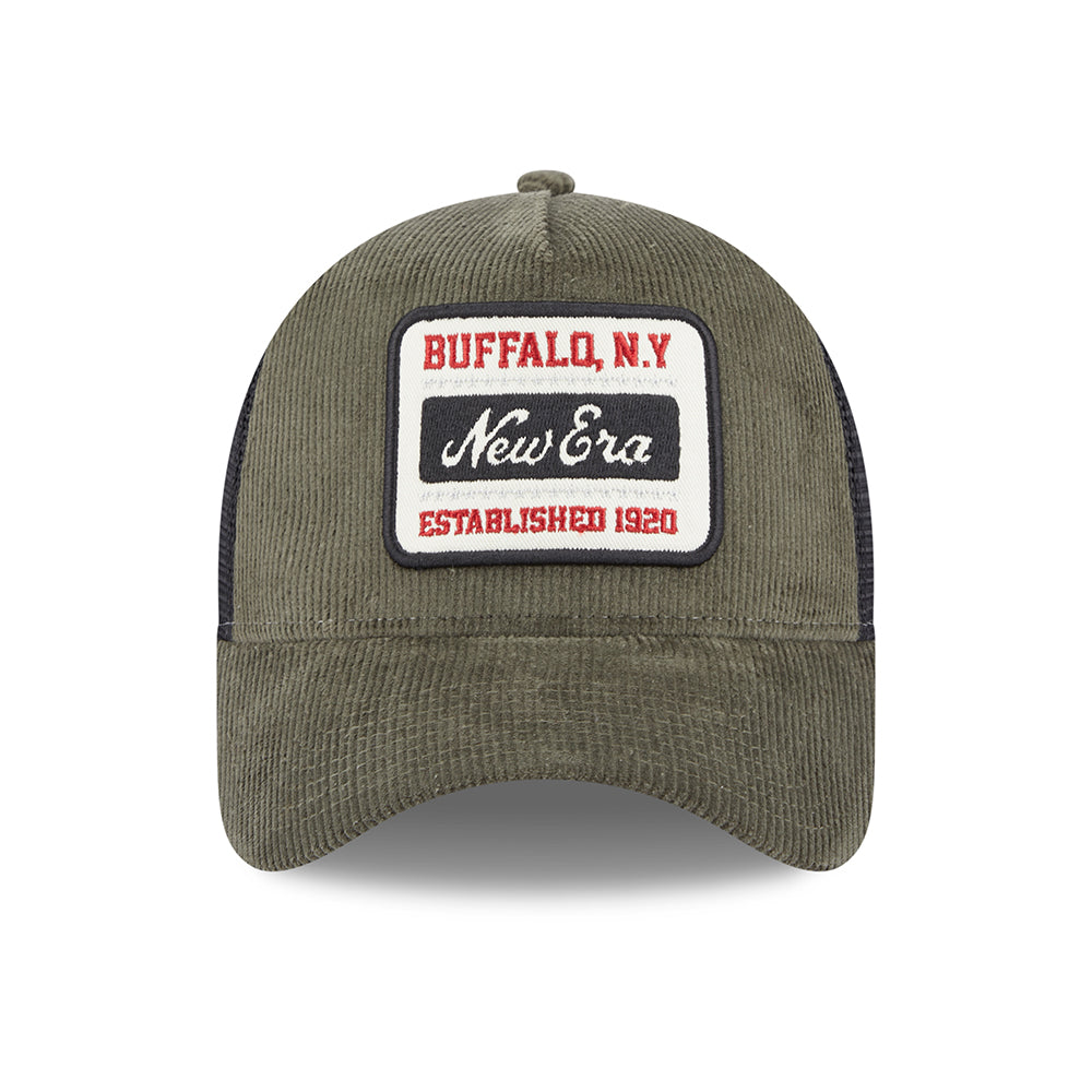 New Era A-Frame Kord Trucker Cap - Olivgrün-Schwarz