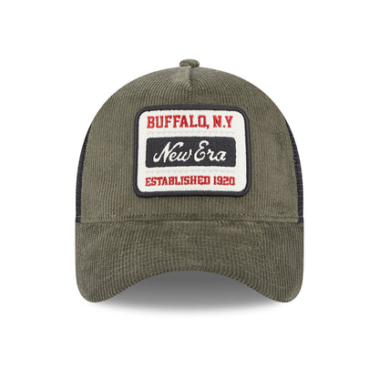 New Era A-Frame Kord Trucker Cap - Olivgrün-Schwarz