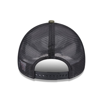 New Era A-Frame Kord Trucker Cap - Olivgrün-Schwarz