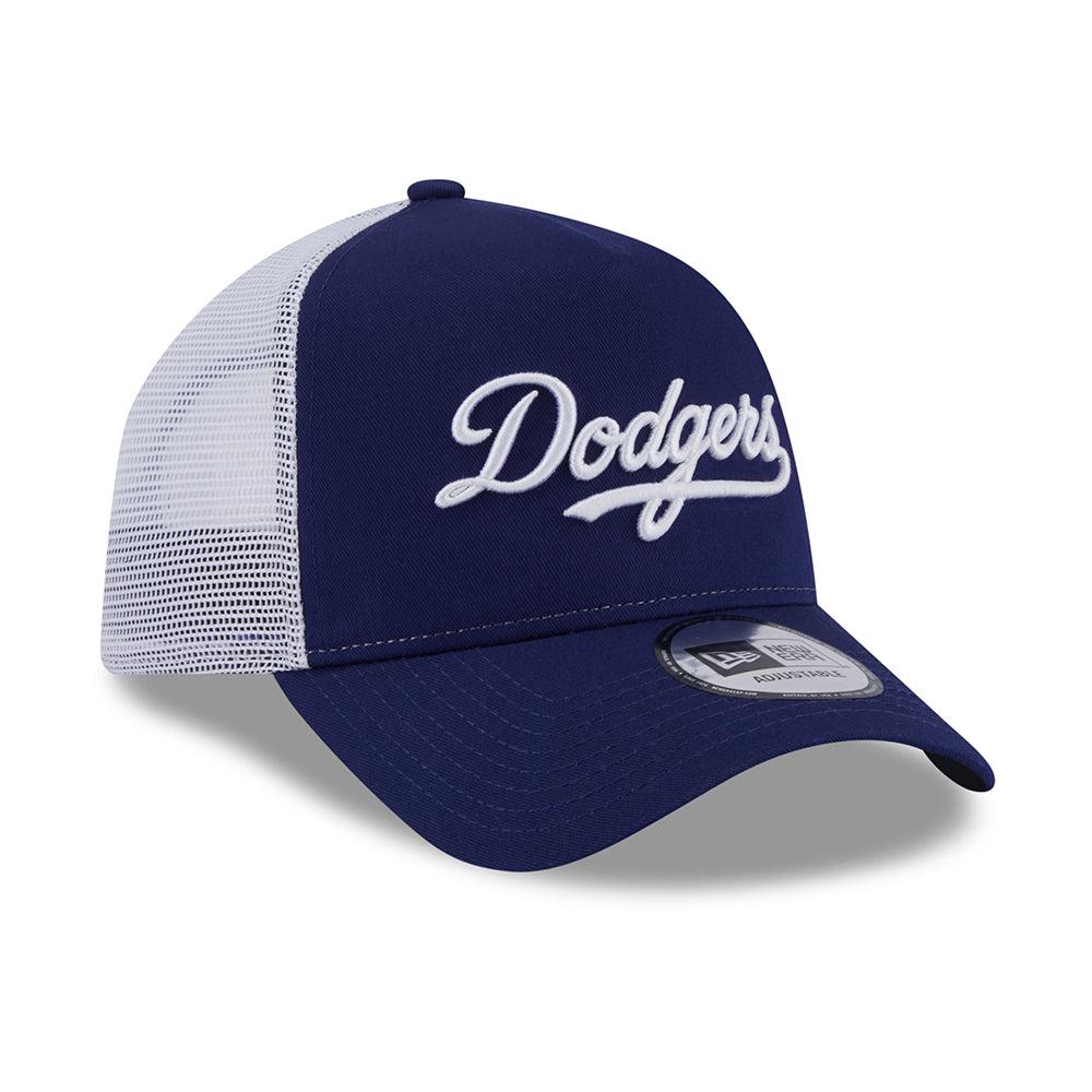 New Era A-Frame L.A. Dodgers Trucker Cap - MLB Team Script - Dunkelblau-Weiß