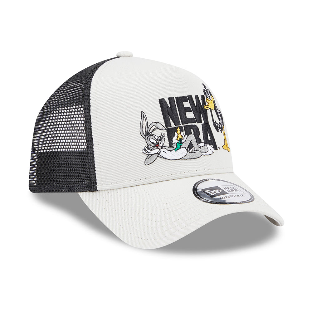 New Era A-Frame Bugs Bunny & Daffy Duck Trucker Cap - Looney Tunes - Steingrau-Schwarz