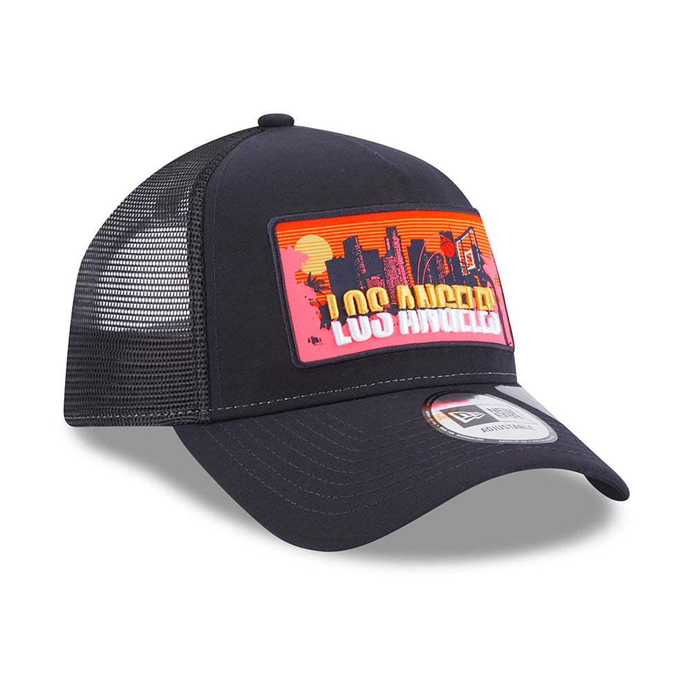 New Era A-Frame Los Angeles Trucker Cap - License Plate - Marineblau