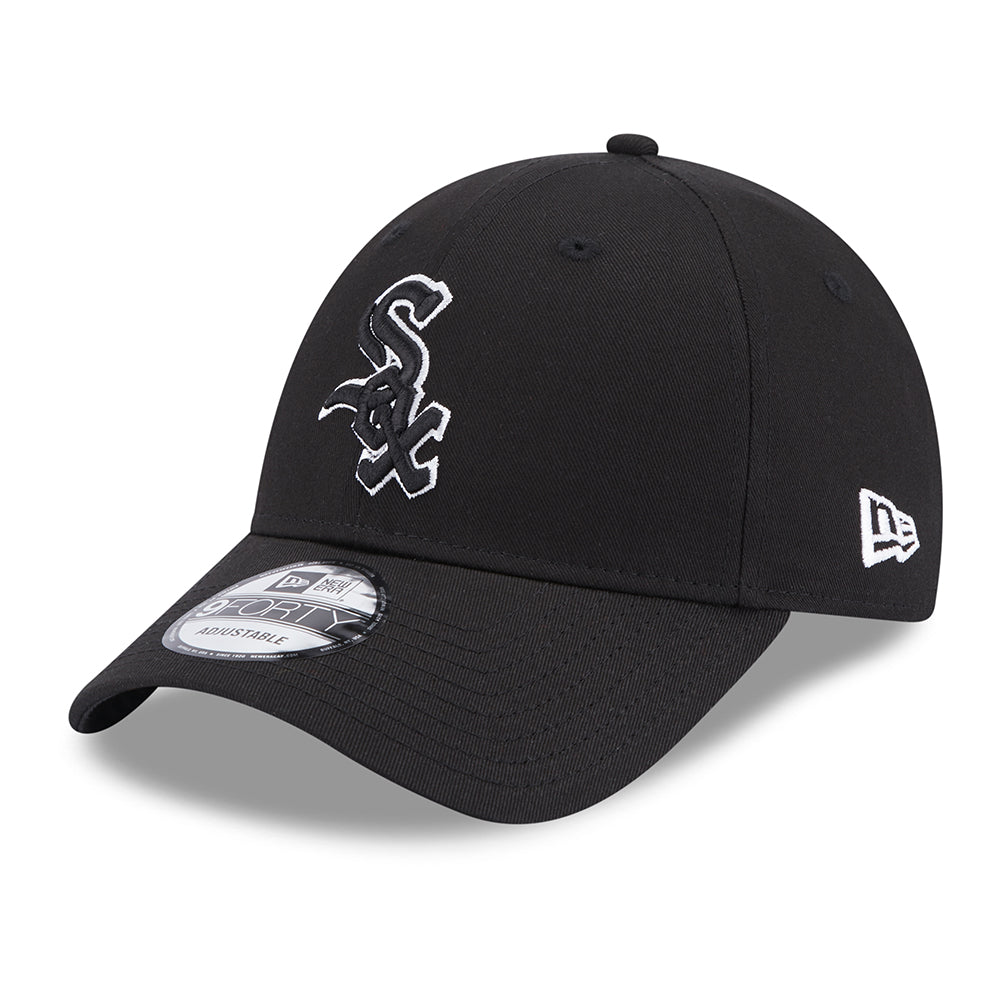New Era 9FORTY Chicago White Sox Baseball Cap - MLB Team Outline - Schwarz-Weiß
