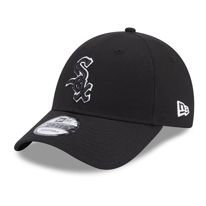 New Era 9FORTY Chicago White Sox Baseball Cap - MLB Team Outline - Schwarz-Weiß