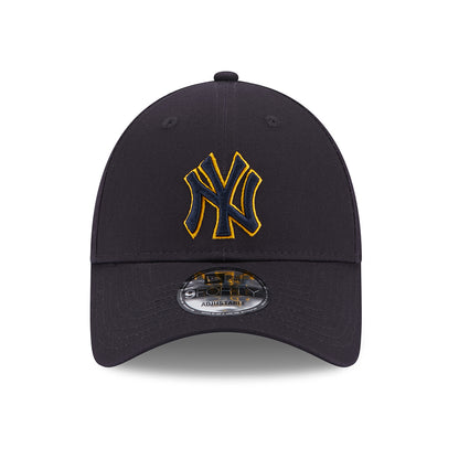 New Era 9FORTY New York Yankees Baseball Cap - MLB Team Outline - Marineblau-Gelb