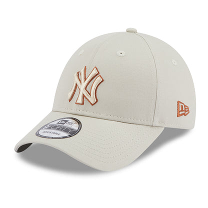 New Era 9FORTY New York Yankees Baseball Cap - MLB Team Outline - Steingrau-Toffee