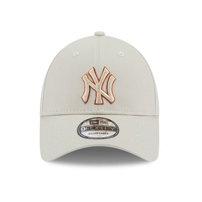 New Era 9FORTY New York Yankees Baseball Cap - MLB Team Outline - Steingrau-Toffee
