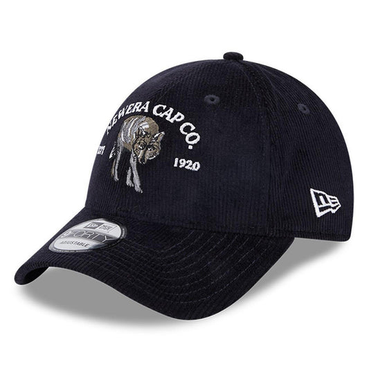 New Era 9FORTY Wolf Baseball Cap - NE Cord - Marineblau