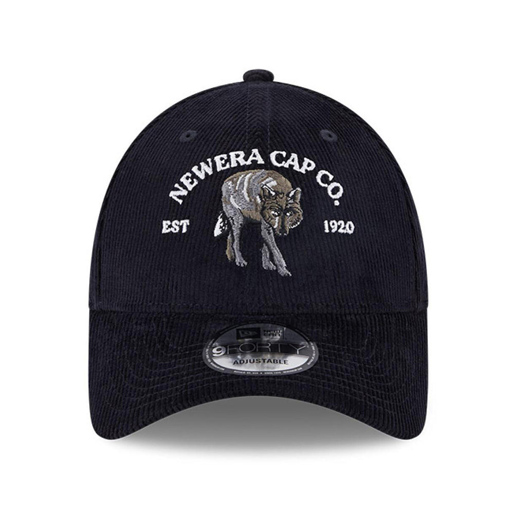New Era 9FORTY Wolf Baseball Cap - NE Cord - Marineblau
