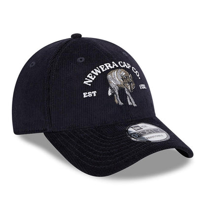 New Era 9FORTY Wolf Baseball Cap - NE Cord - Marineblau