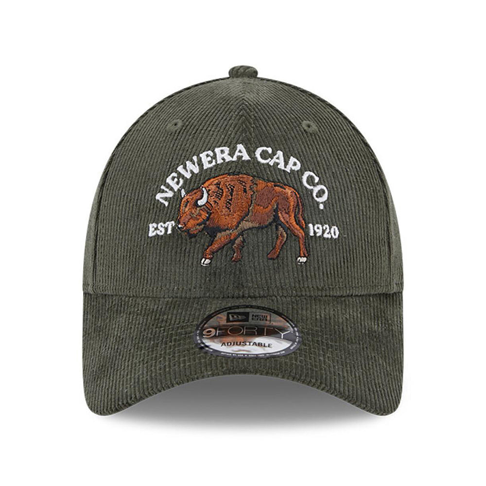 New Era 9FORTY Buffalo Baseball Cap - NE Cord - Olivgrün