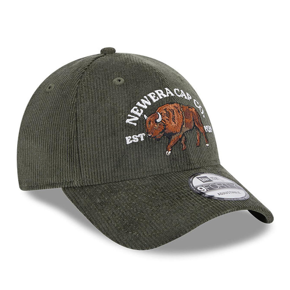New Era 9FORTY Buffalo Baseball Cap - NE Cord - Olivgrün