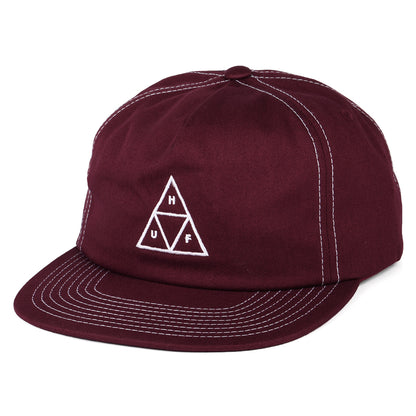 HUF Triple Triangle Unstrukturierte Snapback Cap - Beerenfarben-Weiß