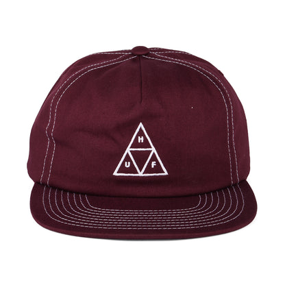 HUF Triple Triangle Unstrukturierte Snapback Cap - Beerenfarben-Weiß
